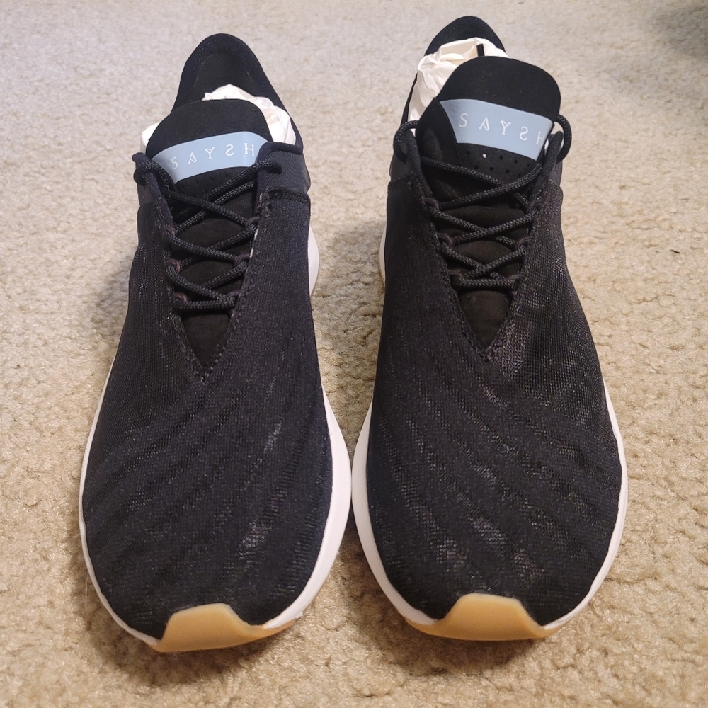 SAYSH ONE Black White Sneakers with Box and Bag Allyson Felix Athletic